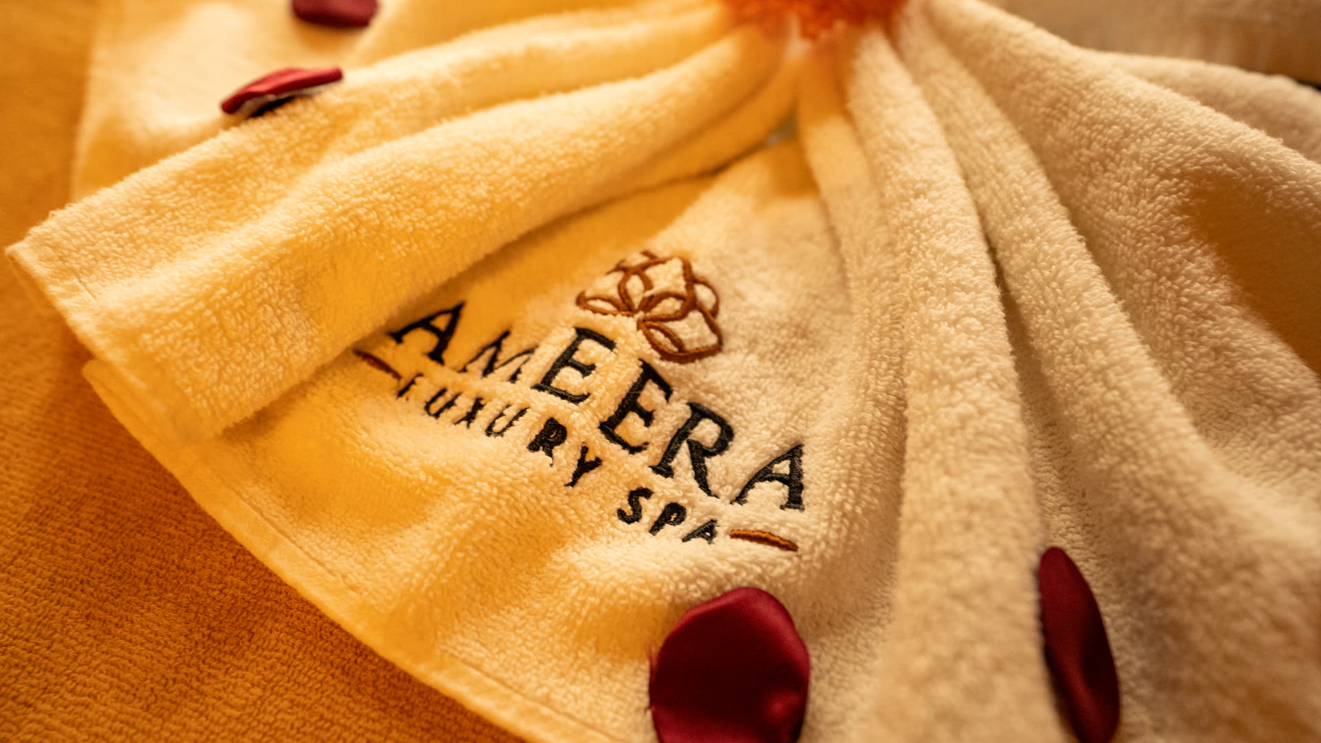 Ameera Luxury Spa embroidered towels